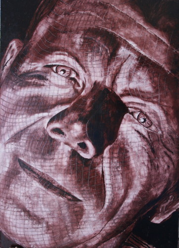 Perplexed - Self-portrait - Oil on Board - 42 x 59cm